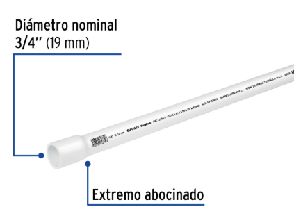 Venta de TUBO PVC HID. 3/4" (Mueble de Baño) en CDMX | Ferreteros Unidos