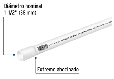 Venta de TUBO PVC HID. 1 1/2" X 3 MTS. (Mueble de Baño) en CDMX | Ferreteros Unidos
