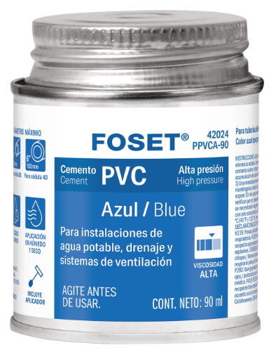 Venta de CEMENTO AZUL P/PVC 90 ML. ALTA PRESIÓN (Mueble de Baño) en CDMX | Ferreteros Unidos