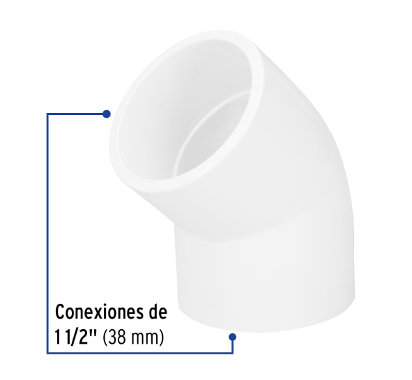 Venta de CODO PVC 1 1/2" X 45 (Mueble de Baño) en CDMX | Ferreteros Unidos