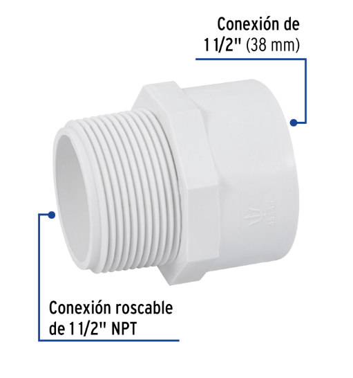 Venta de CONECTOR MACHO PVC HID. 1 1/2" (Mueble de Baño) en CDMX | Ferreteros Unidos