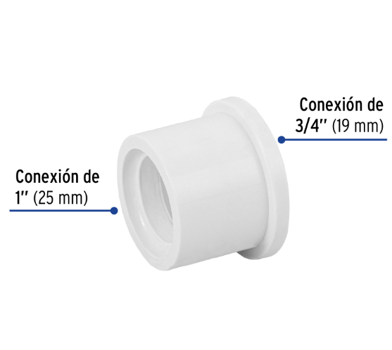 Venta de REDUCCION BUSHING PVC HID. 1" X 3/4" (Mueble de Baño) en CDMX | Ferreteros Unidos