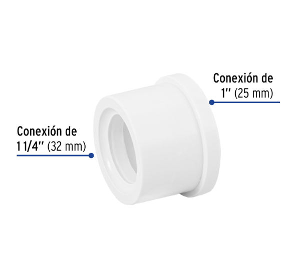 Venta de REDUCCION BUSHING PVC HID. 1 1/4" X 1" (Mueble de Baño) en CDMX | Ferreteros Unidos