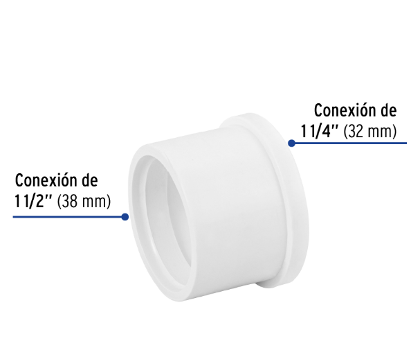 Venta de REDUCCION BUSHING PVC HID. 1 1/2 (Mueble de Baño) en CDMX | Ferreteros Unidos