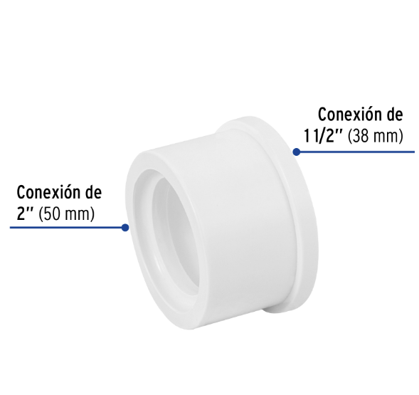 Venta de REDUCCION BUSHING PVC HID. 2" X 1 1/2" (Mueble de Baño) en CDMX | Ferreteros Unidos