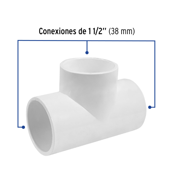 Venta de TEE PVC HID. 1 1/2" (Mueble de Baño) en CDMX | Ferreteros Unidos