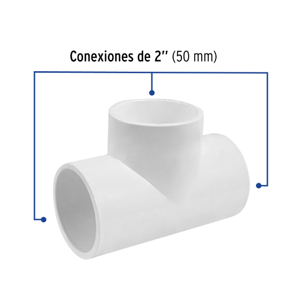 Venta de TEE PVC HID. 2" (Mueble de Baño) en CDMX | Ferreteros Unidos