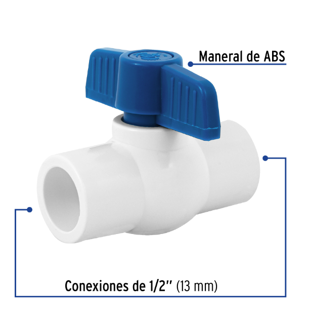 Venta de VALVULA DE ESFERA PVC 1/2" P/CEMENTAR (Mueble de Baño) en CDMX | Ferreteros Unidos