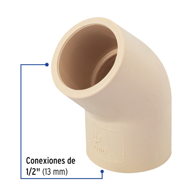 Venta de CODO CPVC 1/2" X 45 (Mueble de Baño) en CDMX | Ferreteros Unidos