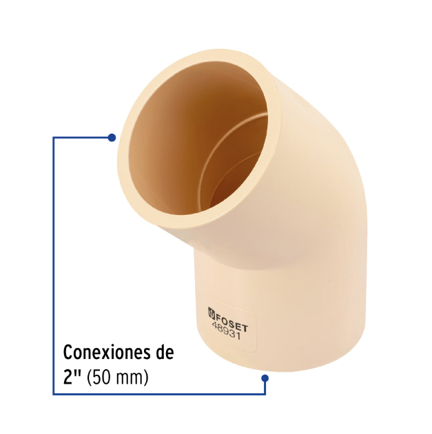 Venta de CODO CPVC 2" X 45 (Mueble de Baño) en CDMX | Ferreteros Unidos