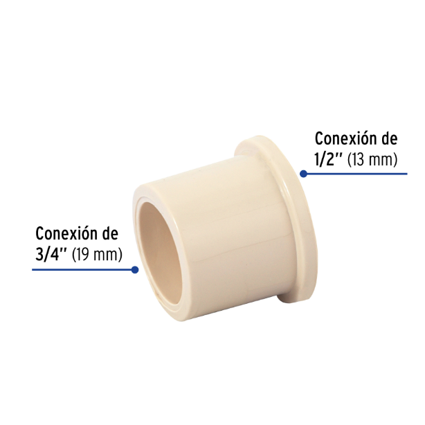 Venta de REDUCCION BUSHING CPVC 3/4" X 1/2" (Mueble de Baño) en CDMX | Ferreteros Unidos