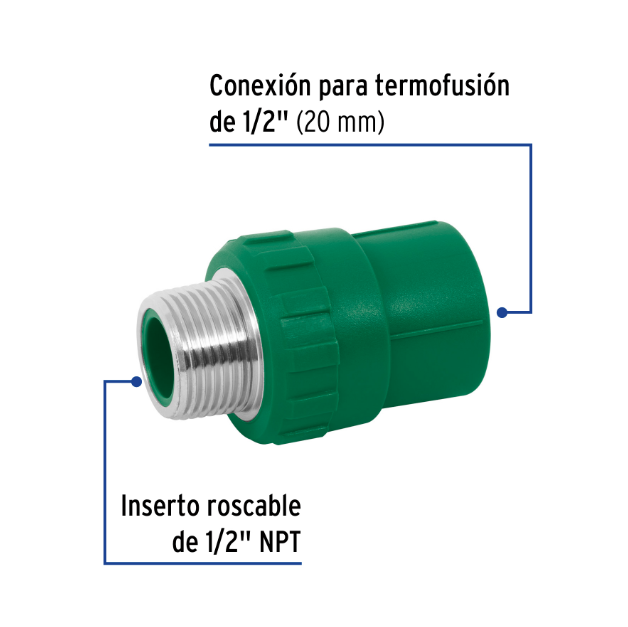 Venta de CONECTOR MACHO PPR 1/2" (Mueble de Baño) en CDMX | Ferreteros Unidos