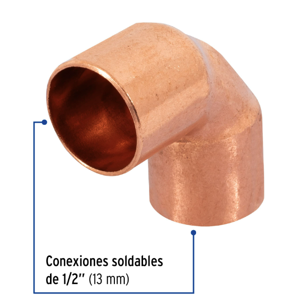 Venta de CODO COBRE 1/2" X 90 (Mueble de Baño) en CDMX | Ferreteros Unidos