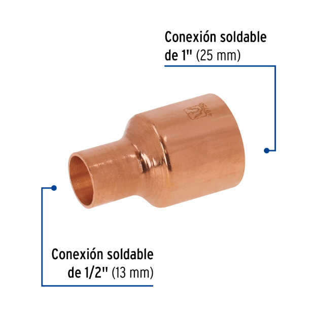 Venta de REDUCCION CAMPANA COBRE 1" X 1/2" (Mueble de Baño) en CDMX | Ferreteros Unidos